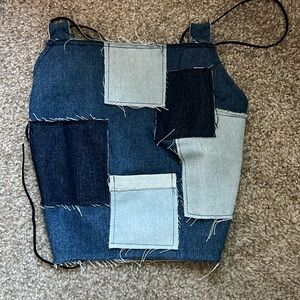 Denim halter crop top
